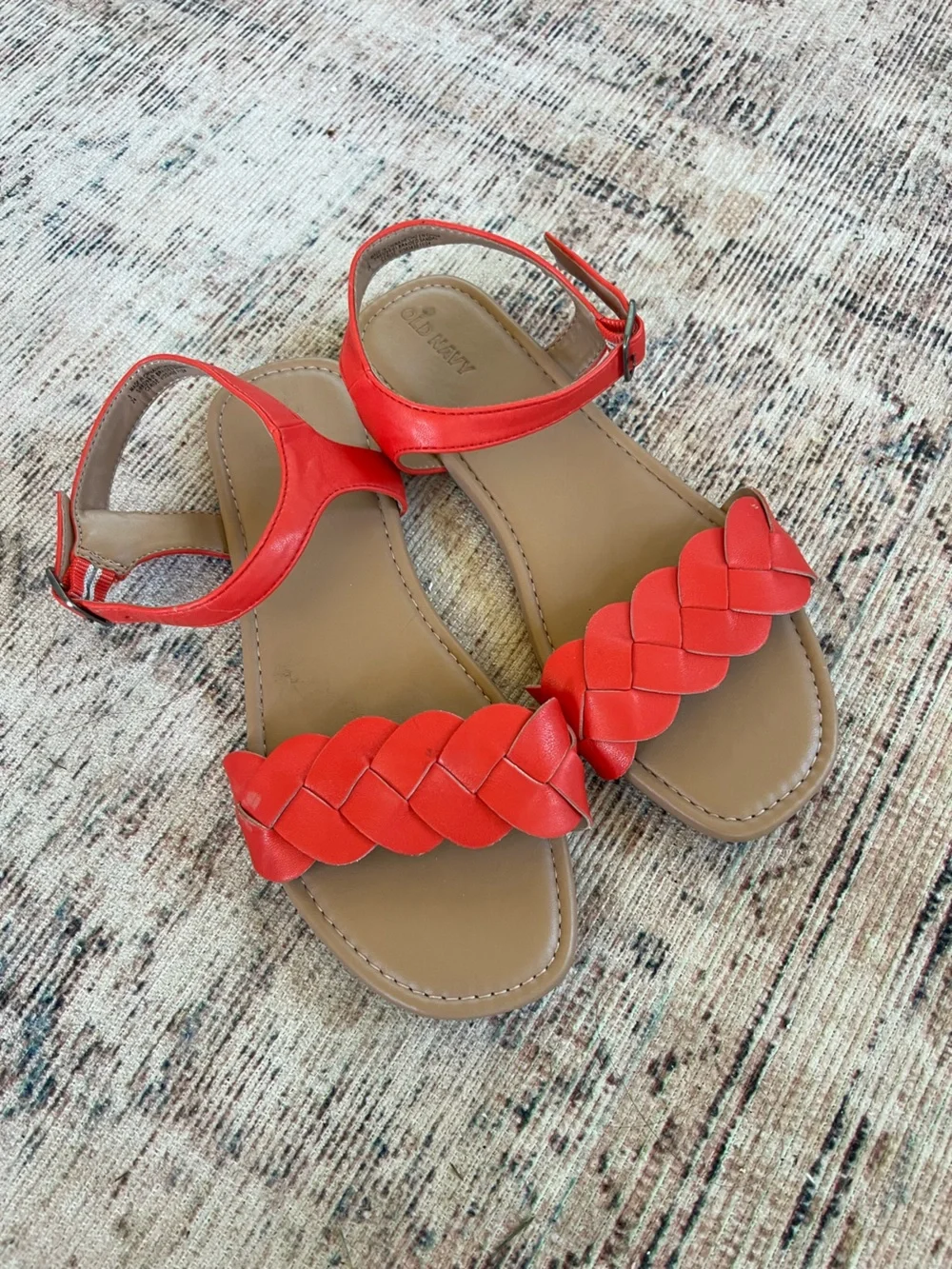 Old Navy Red Braided Strap Girls Sandals